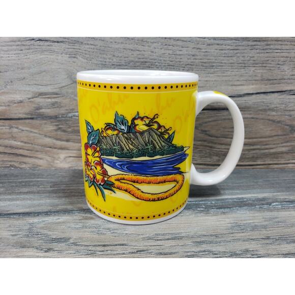 Hilo Hattie O'ahu 2002 Hawaii Island Heritage Coffee Hibiscus Yellow - Picture 3 of 8